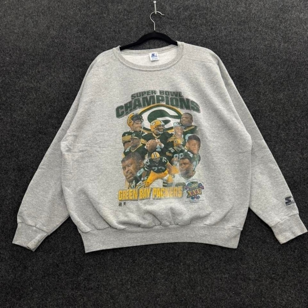 Vintage Green Bay Packers Super Bowl Champions Starter Sweatshirt Mens XXL